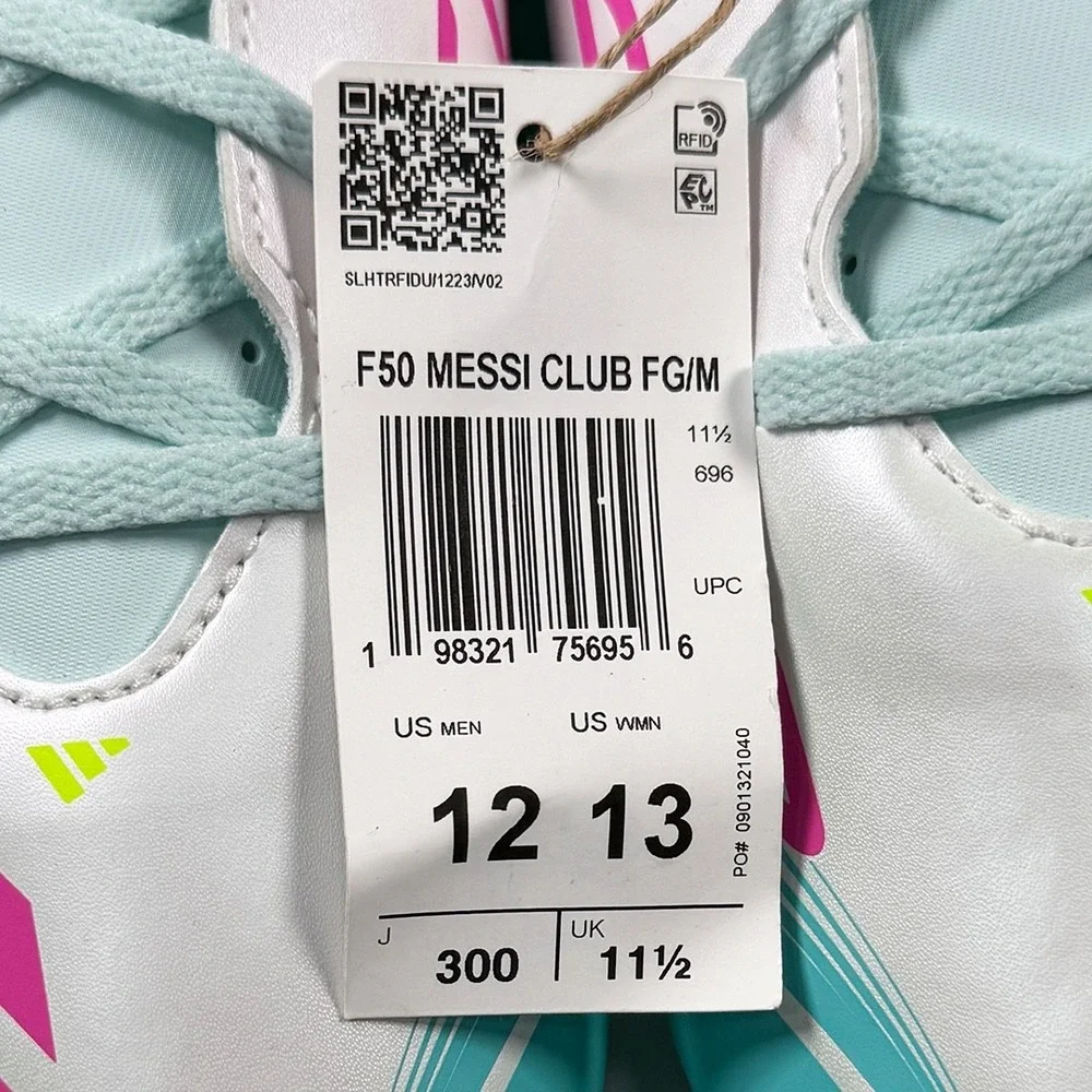 Adidas F50 Messi Club FG/M Cleats  - NEW Mens Size 12 Pearl / Multi  #49830-TOP1